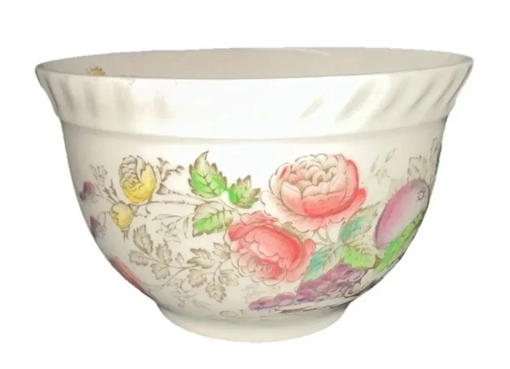 Vintage Johnson Brothers Bird of Paradise Tea Cup Floral Fruit England 3.5in